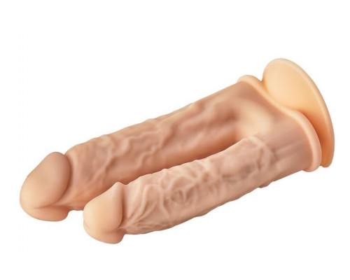 Заказать Телесный анально-вагинальный фаллоимитатор Double Penetrator - 19,5 см.