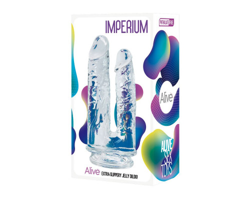 Заказать Прозрачный анально-вагинальный фаллоимитатор на присоске Imperium Jelly Dildo - 18 см.