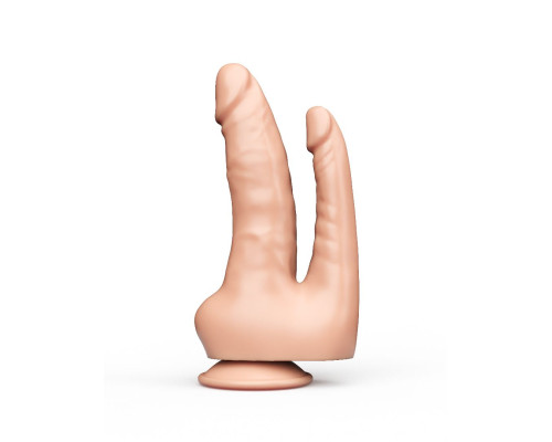 Заказать Двойной фаллоимитатор на присоске из геля - 16,5 см.