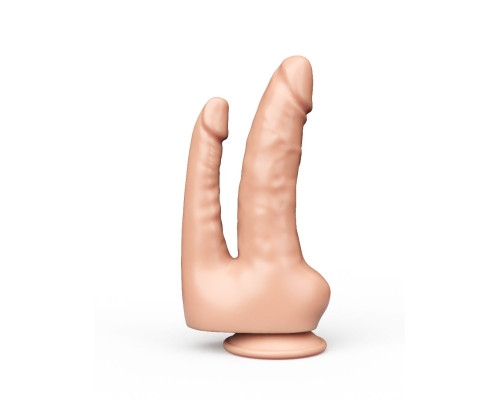 Заказать Двойной фаллоимитатор на присоске из геля - 16,5 см.