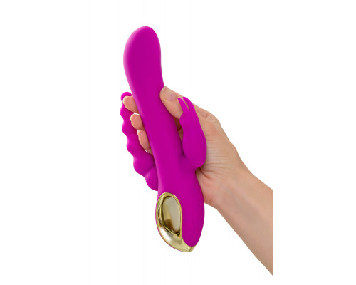 Лиловый тройной вибратор Trinny - 21,5 см.