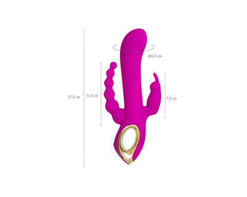 Лиловый тройной вибратор Trinny - 21,5 см.