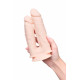 Телесный анально-вагинальный вибратор RealStick Silicone Jason M - 18 см.