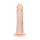 Телесный анально-вагинальный вибратор RealStick Silicone Jason M - 18 см.
