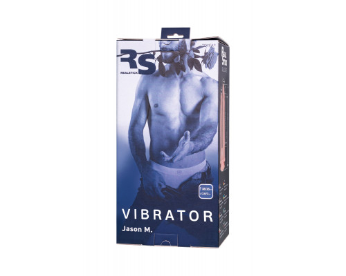 Телесный анально-вагинальный вибратор RealStick Silicone Jason M - 18 см.