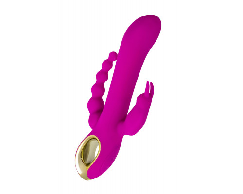 Лиловый тройной вибратор Trinny - 21,5 см.