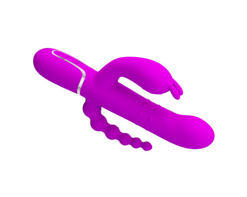 Заказать Лиловый вибратор для тройной стимуляции Cammy - 22,2 см.