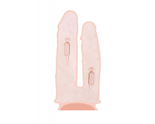 Телесный анально-вагинальный вибратор RealStick Silicone Jason M - 18 см.