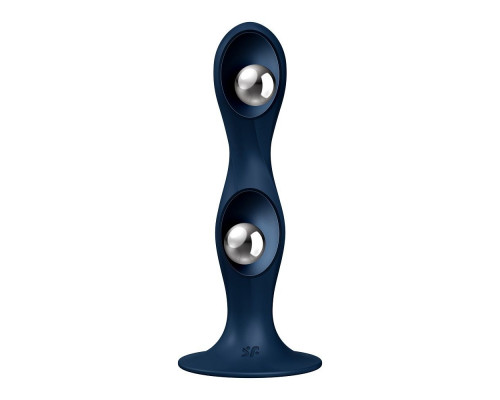 Заказать Темно-синий фаллоимитатор Double Ball-R - 17,8 см.