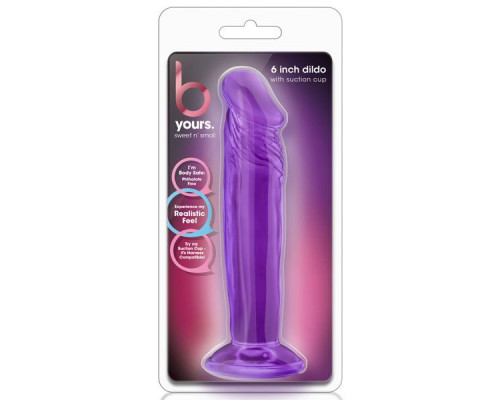 Заказать Фиолетовый анальный фаллоимитатор Sweet N Small 6 Inch Dildo With Suction Cup - 16,5 см.