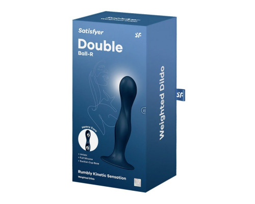 Заказать Темно-синий фаллоимитатор Double Ball-R - 17,8 см.