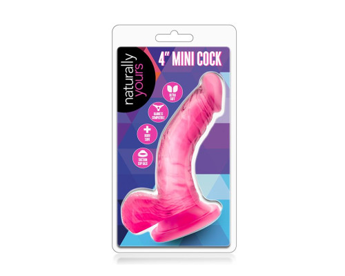 Заказать Розовый фаллоимитатор на присоске NATURALLY YOURS 4INCH MINI - 12 см.