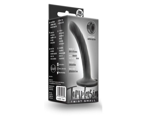 Заказать Черный анальный фаллоимитатор на присоске Twist Small - 11,4 см.