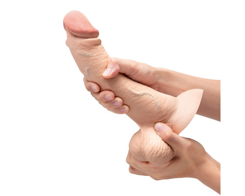 Заказать Телесный анальный фаллоимитатор Slipskin 9’’ Curved - 22 см.