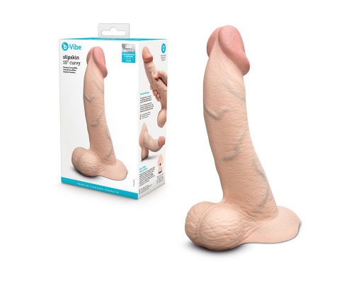 Заказать Телесный анальный фаллоимитатор Slipskin 10’’ Curved - 25 см.