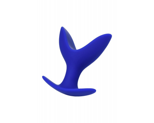 Синяя силиконовая расширяющая анальная втулка Bloom - 9 см.