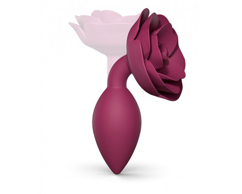 Заказать Сливовая анальная пробка с ограничителем-розой Open Rose Size M Butt Plug