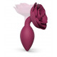 Заказать Сливовая анальная пробка с ограничителем-розой Open Rose Size M Butt Plug