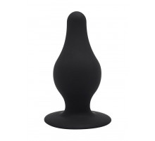 Черный анальный стимулятор DUAL DENSITY PLEASURE PLUG M - 9,3 см.