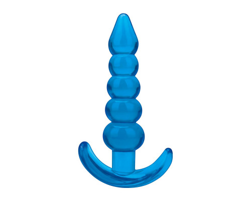 Заказать Голубая анальная елочка Medium Beaded Plug - 11,4 см.