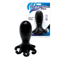 Черная  анальная втулка в виде осьминога - 15 см.