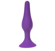 Фиолетовая силиконовая анальная пробка размера XL - 15 см.
