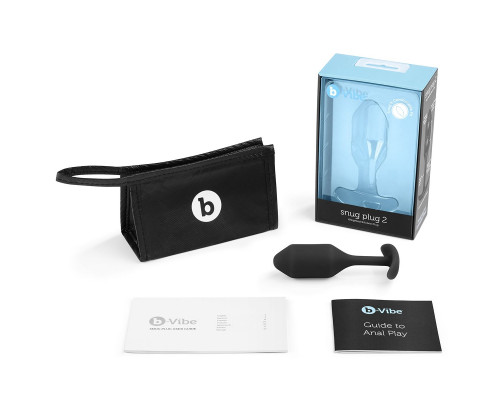 Заказать Чёрная пробка для ношения B-vibe Snug Plug 2 - 11,4 см.