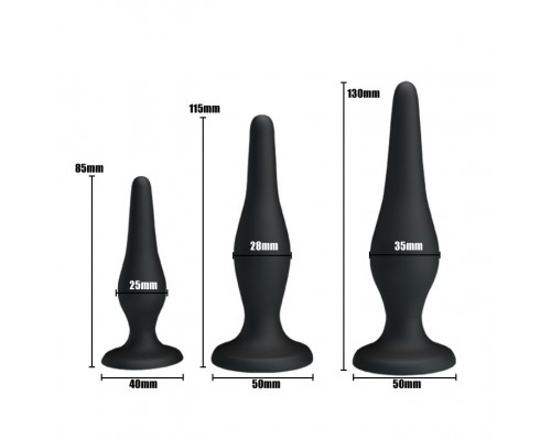 Заказать Набор из 3 силиконовых анальных пробок для начинающих Mini Anal Kit