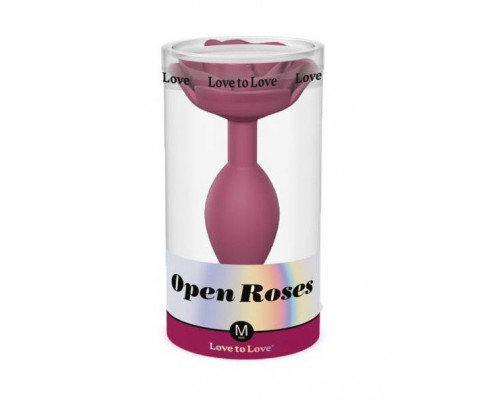 Заказать Сливовая анальная пробка с ограничителем-розой Open Rose Size M Butt Plug