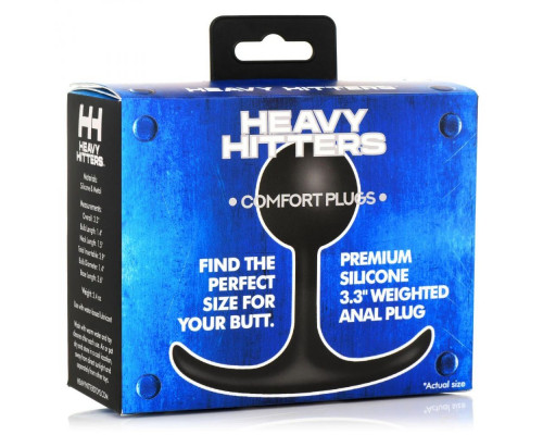 Заказать Черная анальная пробка с утяжелением Premium Silicone 3.3  Weighted Round Plug - 8,4 см.