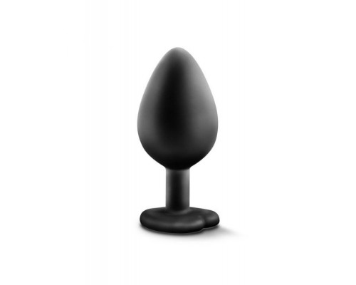 Заказать Черная анальная втулка с прозрачным кристаллом Bling Plug Medium - 8,2 см.