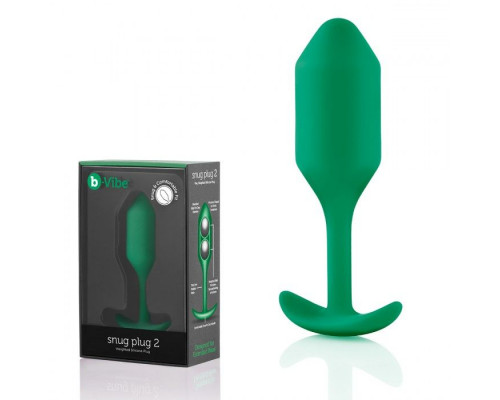 Заказать Зеленая пробка для ношения B-vibe Snug Plug 2 - 11,4 см.