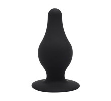 Черный анальный стимулятор DUAL DENSITY PLEASURE PLUG L - 10,2 см.