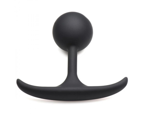 Заказать Черная анальная пробка с утяжелением Premium Silicone 3.9  Weighted Round Plug - 9,9 см.