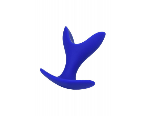 Синяя силиконовая расширяющая анальная пробка Bloom - 8,5 см.