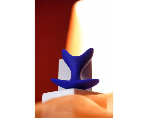 Синяя силиконовая расширяющая анальная пробка Bloom - 8,5 см.