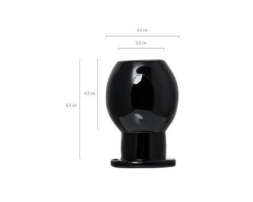 Черная анальная втулка Basic M - 6,5 см.