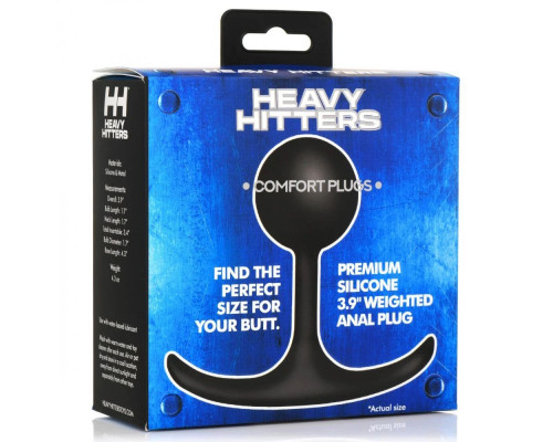 Заказать Черная анальная пробка с утяжелением Premium Silicone 3.9  Weighted Round Plug - 9,9 см.