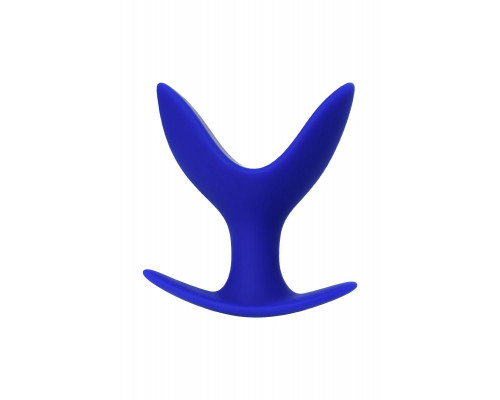 Синяя силиконовая расширяющая анальная втулка Bloom - 9 см.