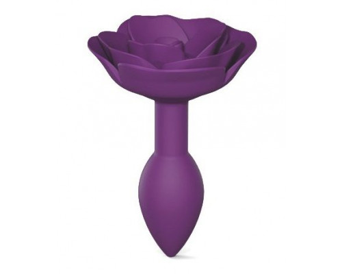 Заказать Фиолетовая анальная пробка с ограничителем-розой Open Rose Size S Butt Plug