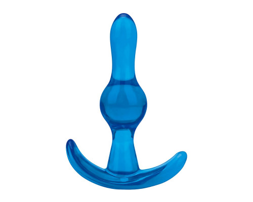Заказать Голубой анальный стимулятор Tear Drop Butt Plug - 8,9 см.
