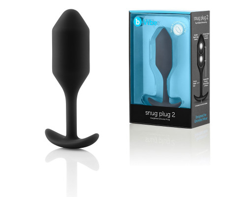Заказать Чёрная пробка для ношения B-vibe Snug Plug 2 - 11,4 см.