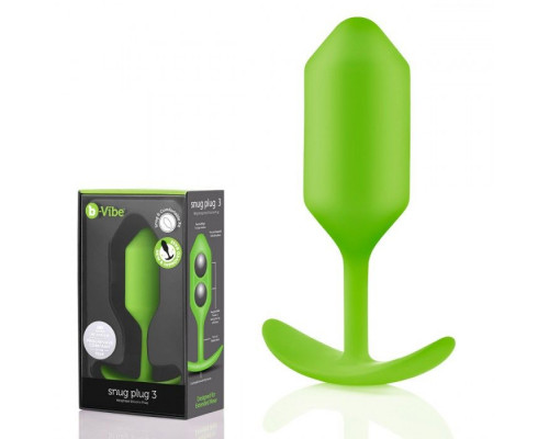 Заказать Лаймовая пробка для ношения B-vibe Snug Plug 3 - 12,7 см.