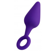 Фиолетовая анальная втулка Bung с петелькой - 11,5 см.