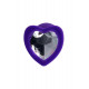Заказать Фиолетовая анальная втулка Diamond Heart с прозрачным кристаллом - 7 см.