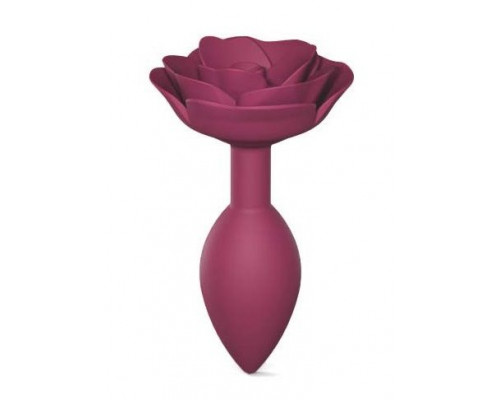 Заказать Сливовая анальная пробка с ограничителем-розой Open Rose Size M Butt Plug