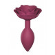 Заказать Сливовая анальная пробка с ограничителем-розой Open Rose Size M Butt Plug