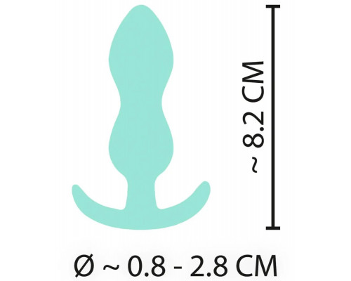 Заказать Аквамариновая анальная втулка Mini Butt Plug - 8,2 см.