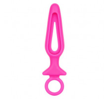 Розовая силиконовая пробка с прорезью Silicone Groove Probe - 10,25 см.