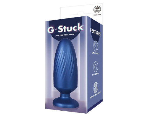 Синяя анальная пробка G Stuck Silicone Anal Plug - 13,5 см.